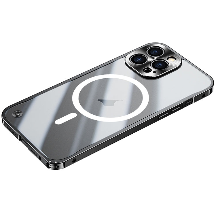 For iPhone 15 Pro Max Metal Frame Frosted PC Shockproof MagSafe Case(Black) - HoMEdemic™ 