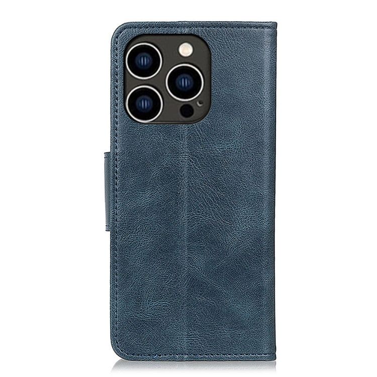 For iPhone 15 Pro Max Mirren Crazy Horse Texture Horizontal Flip Leather Phone Case(Blue) - HoMEdemic™ 