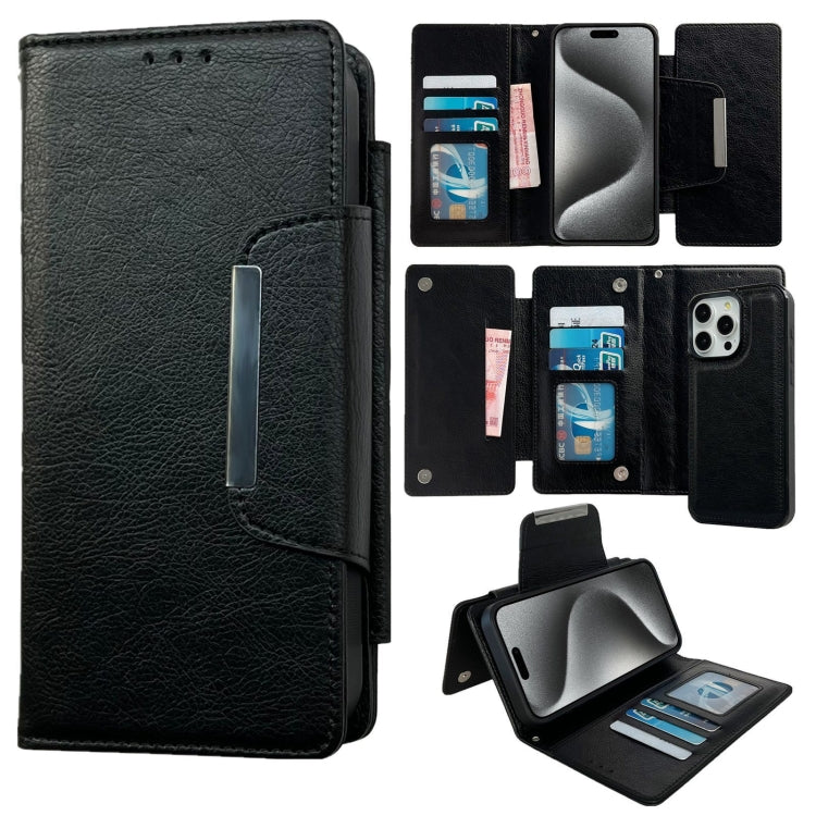 For iPhone 15 Pro Max Multifunctional 7-Cards Wallet Leather Phone Case(Black) - HoMEdemic™ 