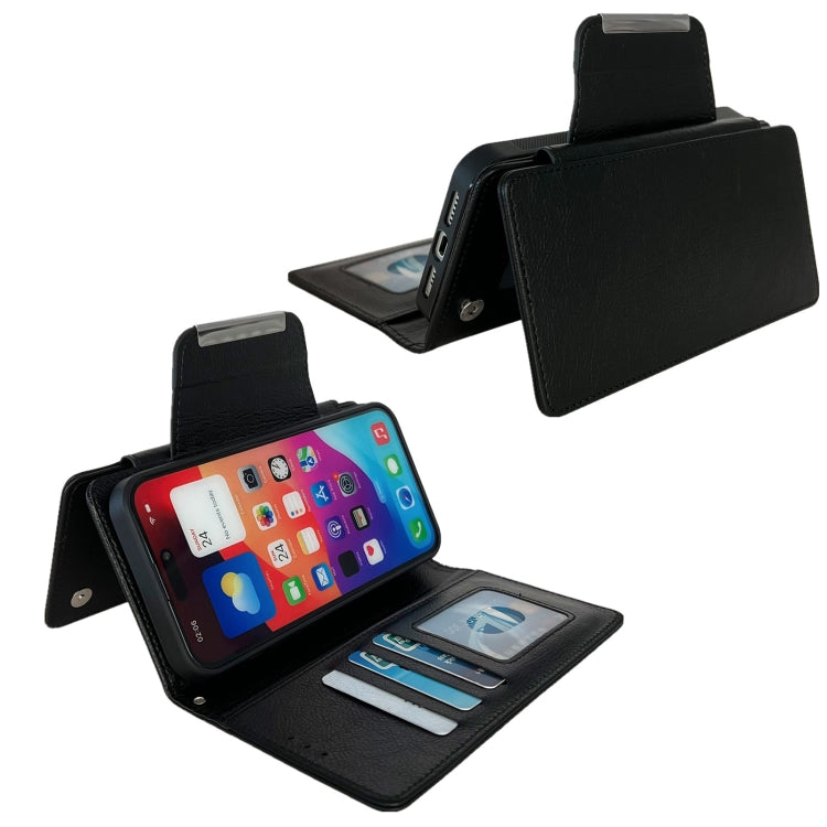 For iPhone 15 Pro Max Multifunctional 7-Cards Wallet Leather Phone Case(Black) - HoMEdemic™ 