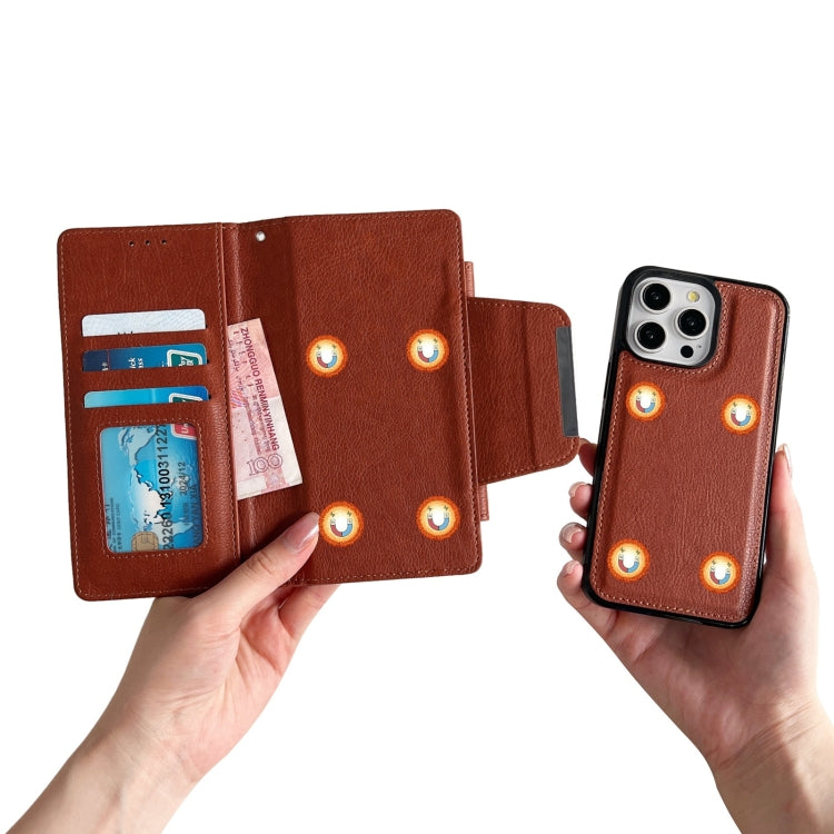 For iPhone 15 Pro Max Multifunctional 7-Cards Wallet Leather Phone Case(Brown) - HoMEdemic™ 