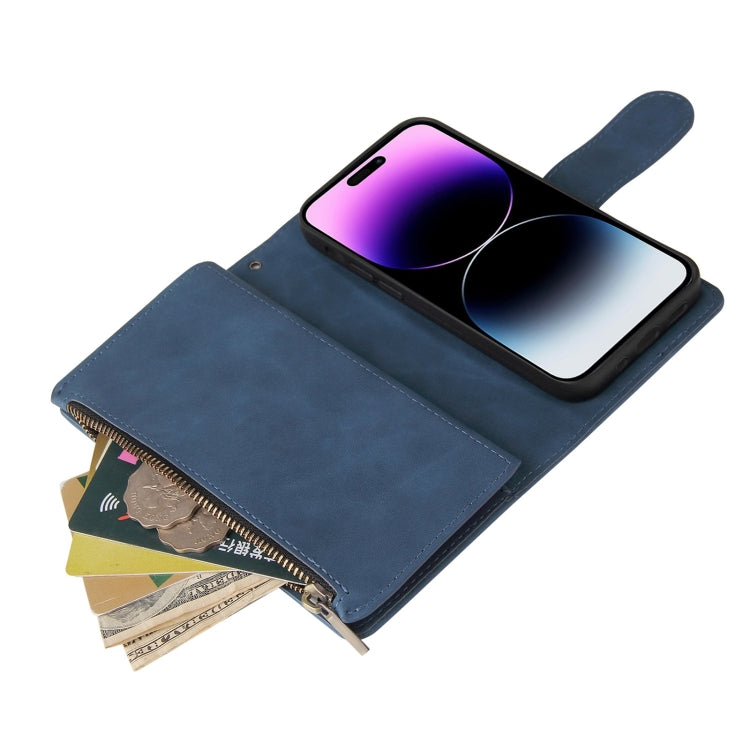 For iPhone 15 Pro Max Multifunctional Multi-Card Wallet Phone Leather Case(Blue) - HoMEdemic™ 