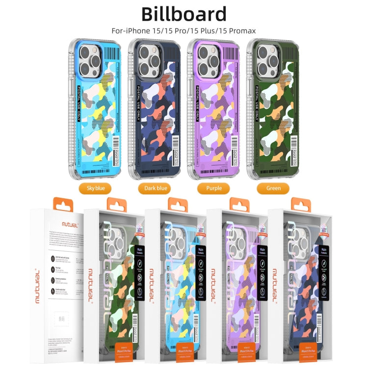 For iPhone 15 Pro Max Mutural Billboard Series Phone Case(Sky Blue) - HoMEdemic™ 
