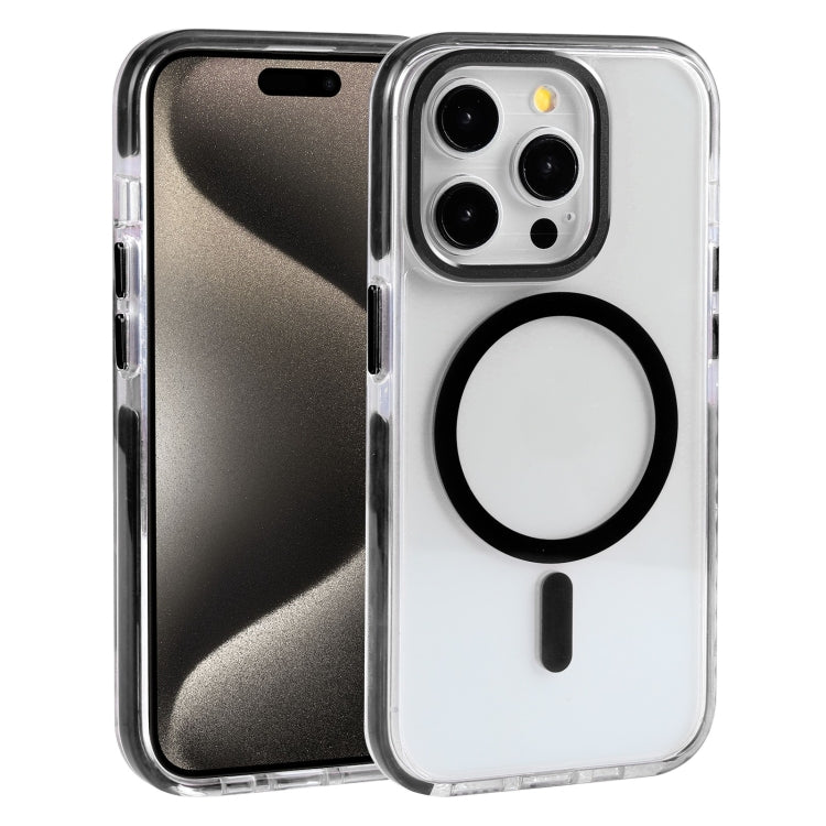For iPhone 15 Pro Max Mutural Cushion Series MagSafe Magnetic Phone Case(Black) - HoMEdemic™ 