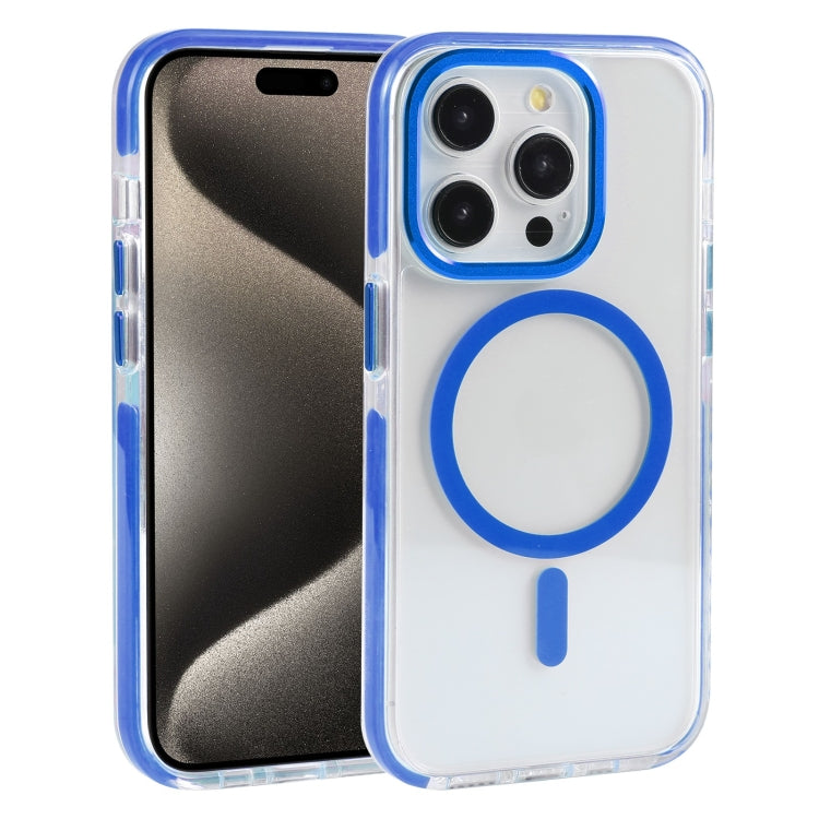 For iPhone 15 Pro Max Mutural Cushion Series MagSafe Magnetic Phone Case(Blue) - HoMEdemic™ 