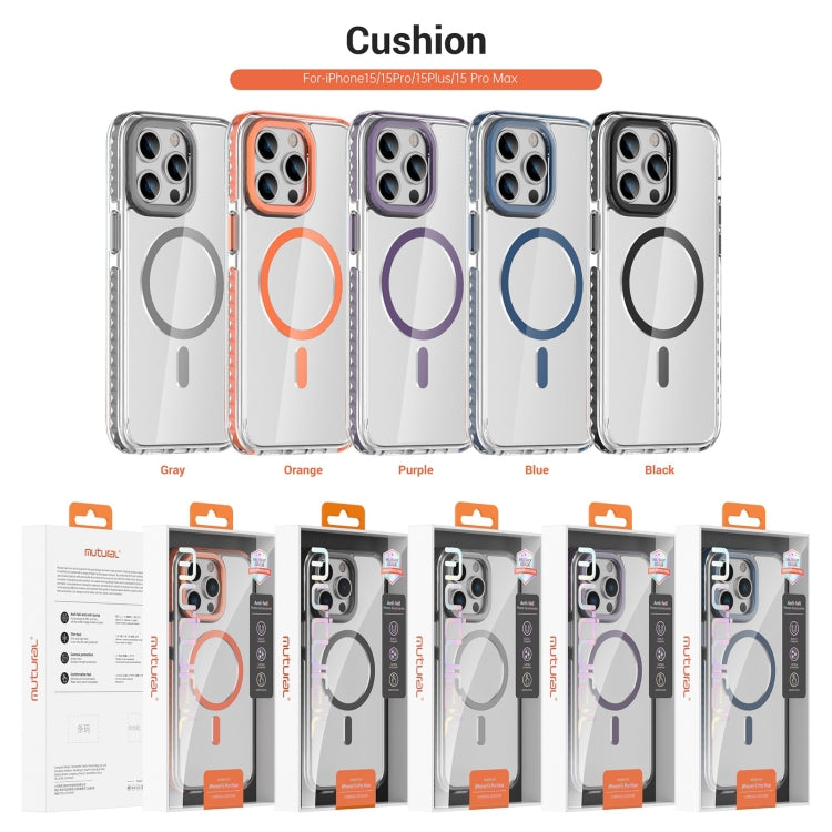 For iPhone 15 Pro Max Mutural Cushion Series MagSafe Magnetic Phone Case(Blue) - HoMEdemic™ 