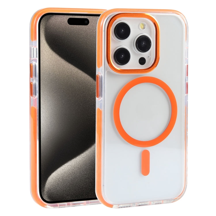For iPhone 15 Pro Max Mutural Cushion Series MagSafe Magnetic Phone Case(Orange) - HoMEdemic™ 