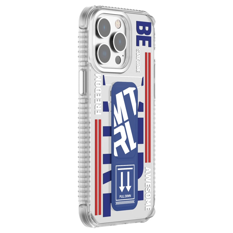 For iPhone 15 Pro Max Mutural Cyber Series TPU Phone Case with IML Stand(Blue) - HoMEdemic™ 