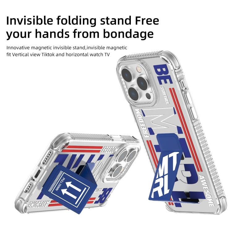 For iPhone 15 Pro Max Mutural Cyber Series TPU Phone Case with IML Stand(Blue) - HoMEdemic™ 