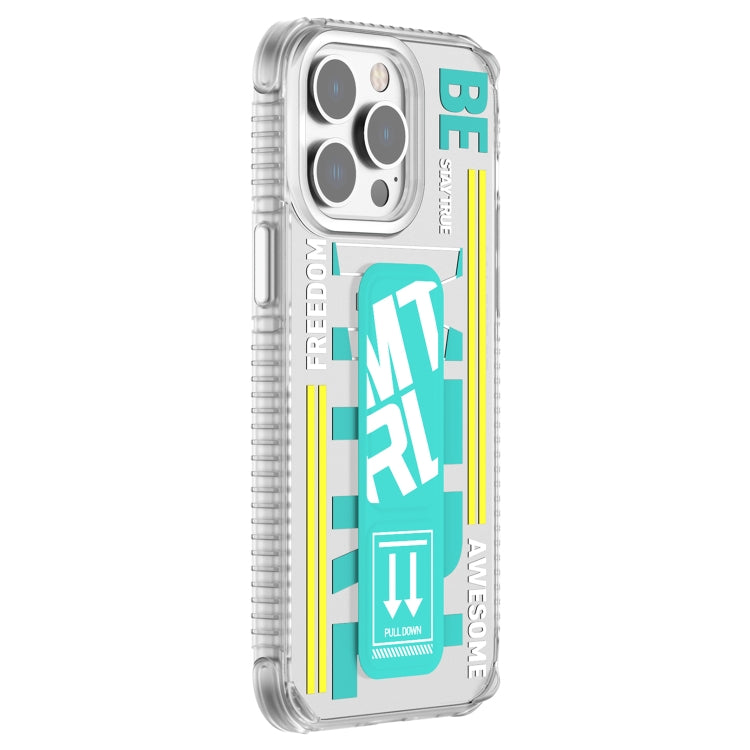 For iPhone 15 Pro Max Mutural Cyber Series TPU Phone Case with IML Stand(Green) - HoMEdemic™ 