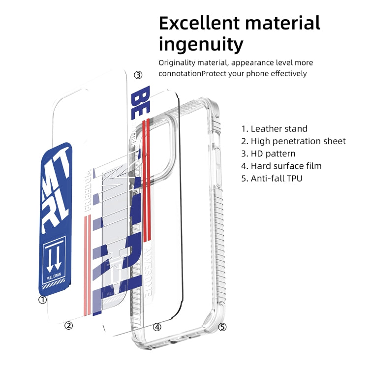 For iPhone 15 Pro Max Mutural Cyber Series TPU Phone Case with IML Stand(Red) - HoMEdemic™ 