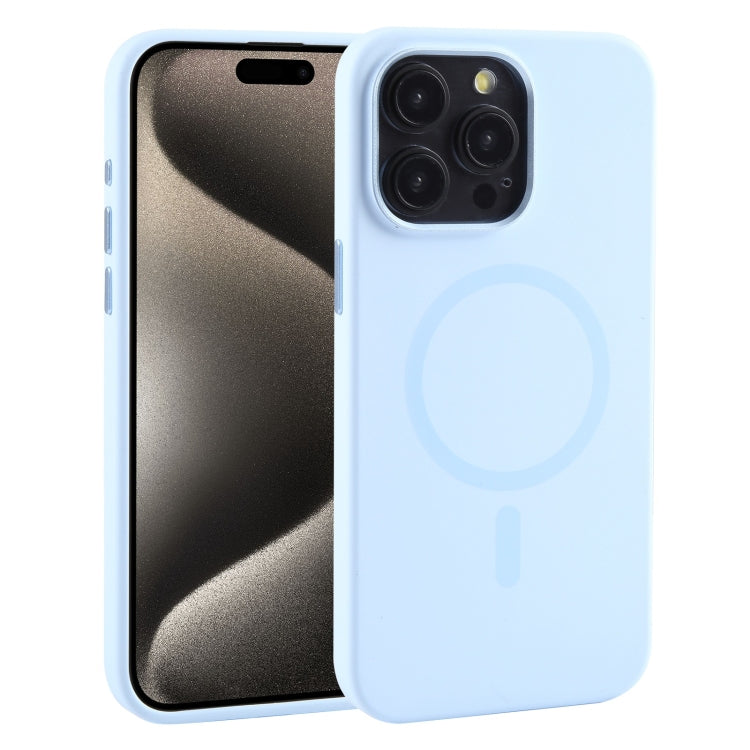 For iPhone 15 Pro Max Mutural Karen Series Liquid Silicone Magsafe Phone Case(Sky Blue) - HoMEdemic™ 