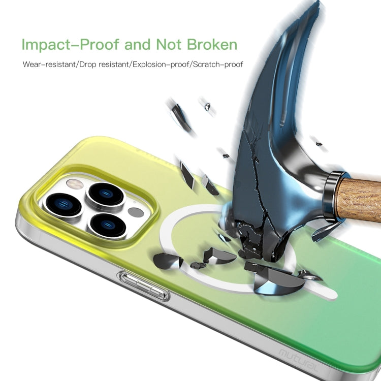 For iPhone 15 Pro Max Mutural MagSafe Magnetic Gradient Phone Case(Sky Blue) - HoMEdemic™ 