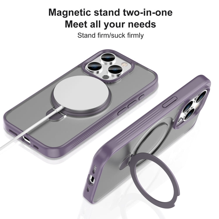 For iPhone 15 Pro Max Mutural MagSafe Magnetic Holder Phone Case(Blue) - HoMEdemic™ 