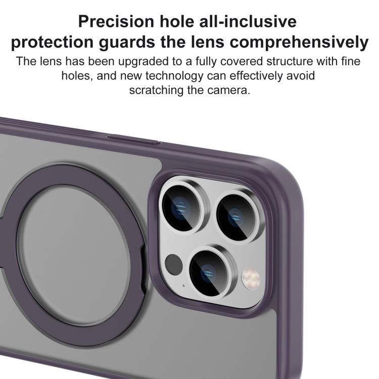 For iPhone 15 Pro Max Mutural MagSafe Magnetic Holder Phone Case(Dark Purple) - HoMEdemic™ 
