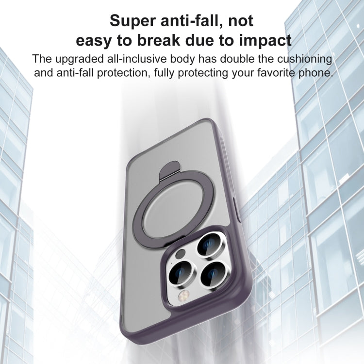 For iPhone 15 Pro Max Mutural MagSafe Magnetic Holder Phone Case(Dark Purple) - HoMEdemic™ 