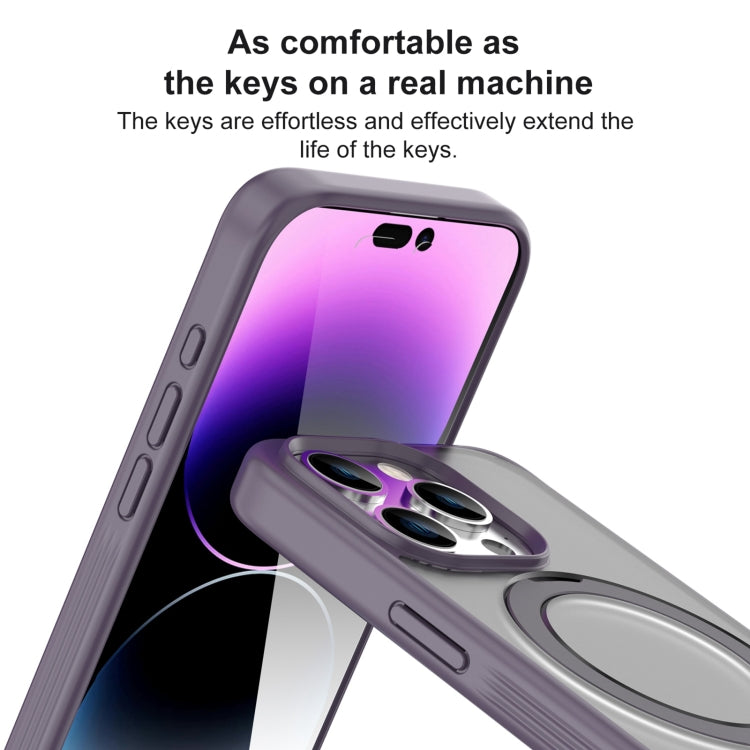 For iPhone 15 Pro Max Mutural MagSafe Magnetic Holder Phone Case(Dark Purple) - HoMEdemic™ 