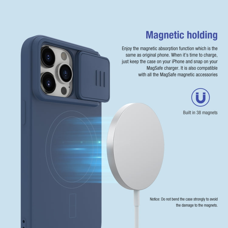 For iPhone 15 Pro Max NILLKIN CamShield MagSafe Liquid Silicone Phone Case(Grey) - HoMEdemic™ 