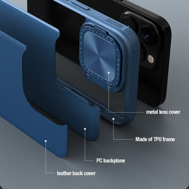 For iPhone 15 Pro Max NILLKIN CamShield Prop Series PC + TPU Phone Case(Blue) - HoMEdemic™ 