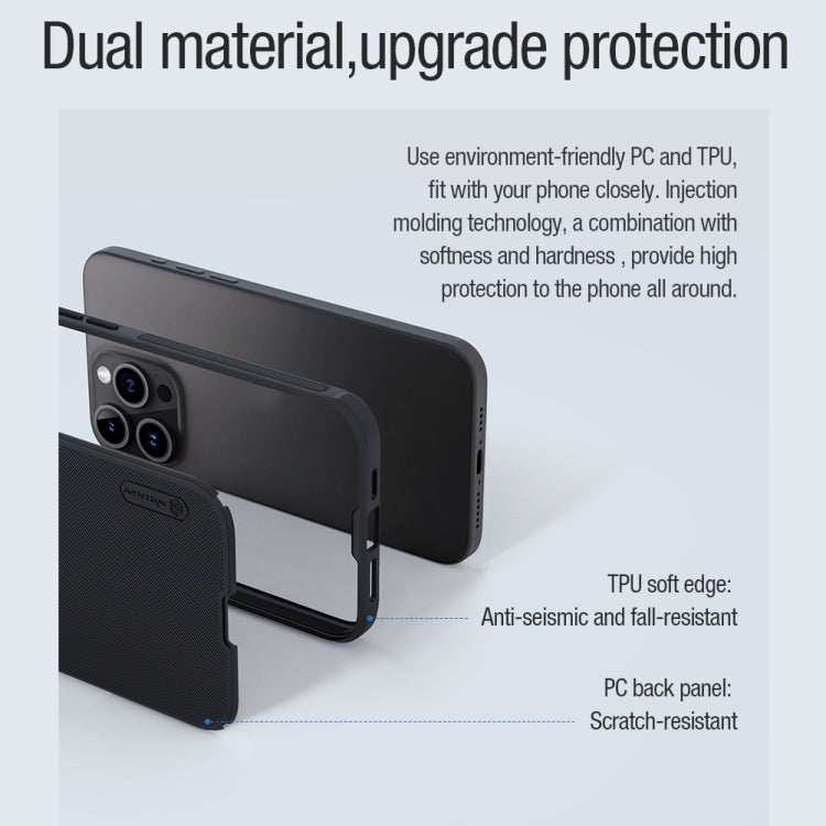 For iPhone 15 Pro Max NILLKIN Frosted Shield Pro Magnetic Magsafe Phone Case(Black) - HoMEdemic™ 