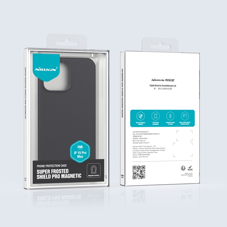 For iPhone 15 Pro Max NILLKIN Frosted Shield Pro Magnetic Magsafe Phone Case(Black) - HoMEdemic™ 
