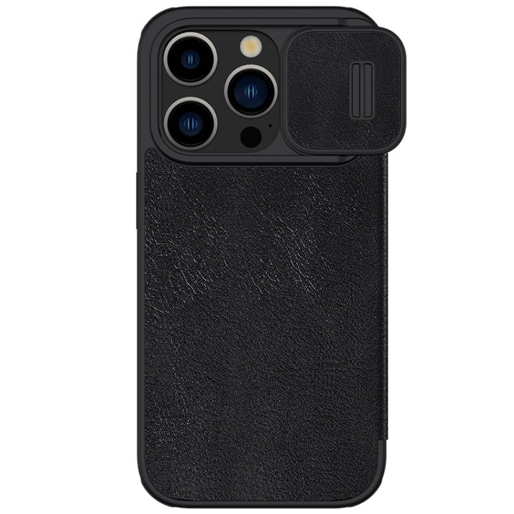 For iPhone 15 Pro Max NILLKIN QIN Series Pro Sliding Camera Cover Design Leather Phone Case(Black) - HoMEdemic™ 
