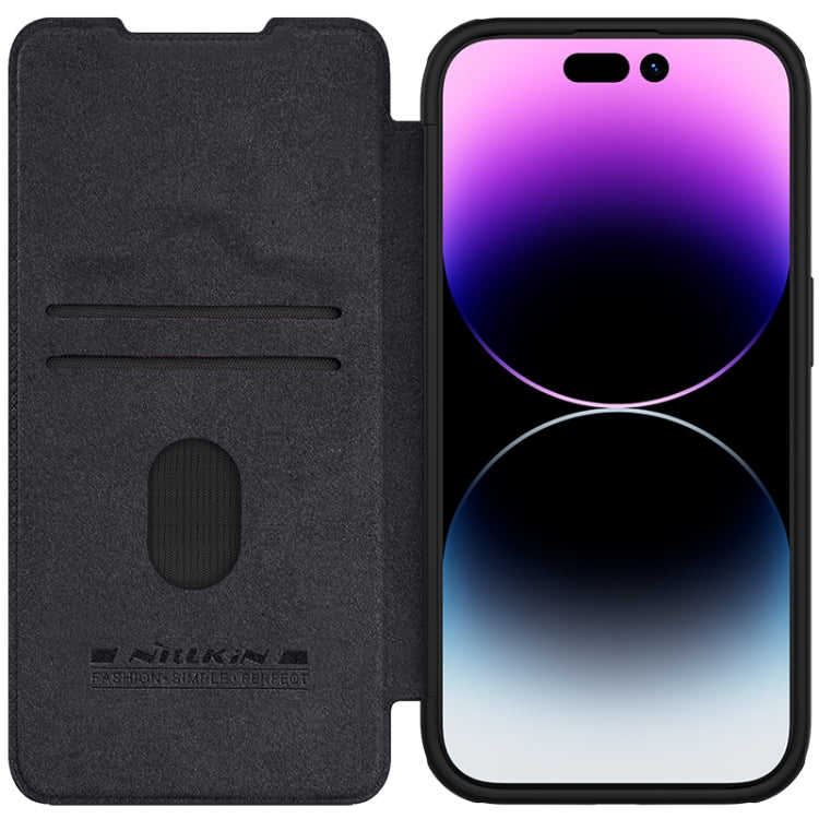 For iPhone 15 Pro Max NILLKIN QIN Series Pro Sliding Camera Cover Design Leather Phone Case(Black) - HoMEdemic™ 