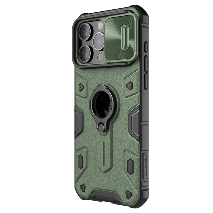 For iPhone 15 Pro Max NILLKIN Shockproof CamShield Armor Protective Case with Invisible Ring Holder(Green) - HoMEdemic™ 