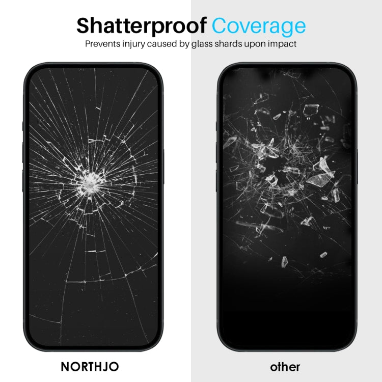 For iPhone 15 Pro Max NORTHJO 2pcs A++ Screen Protector Tempered Glass Film with Installation Frame - HoMEdemic™ 