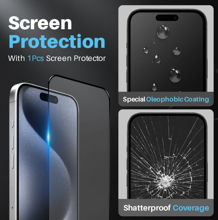 For iPhone 15 Pro Max NORTHJO 3 in 1 Clear Phone Case with Screen Film + Rear Lens Film - HoMEdemic™ 