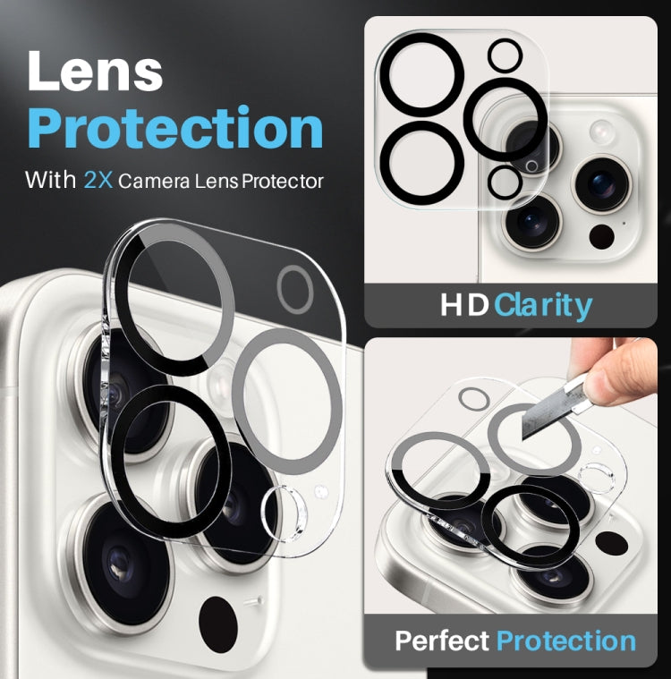 For iPhone 15 Pro Max NORTHJO 5 in 1 Clear Phone Case with 2pcs Screen Film + 2pcs Rear Lens Film - HoMEdemic™ 