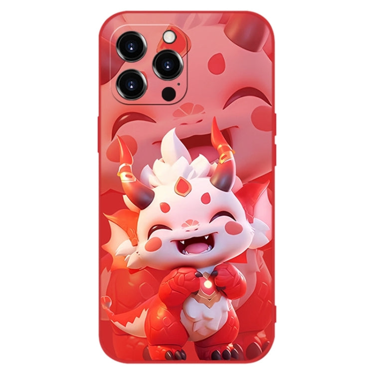 For iPhone 15 Pro Max New Year Red Silicone Shockproof Phone Case(Happy Dragon Doll) - HoMEdemic™ 