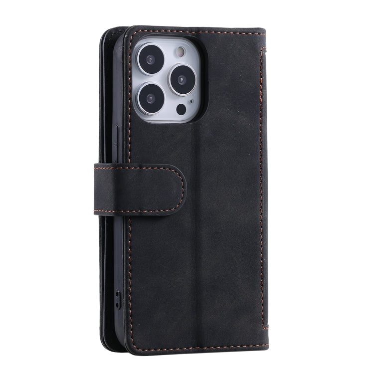 For iPhone 15 Pro Max Nine Card Zipper Bag Leather Phone Case with Lanyard(Black) - HoMEdemic™ 