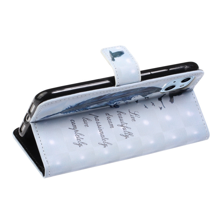 For iPhone 15 Pro Max Oil Embossed 3D Drawing Leather Phone Case(Blue Feather) - HoMEdemic™ 