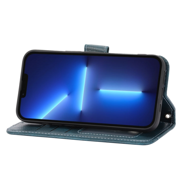 For iPhone 15 Pro Max Oil Skin Zipper Wallet Leather Phone Case(Blue) - HoMEdemic™ 