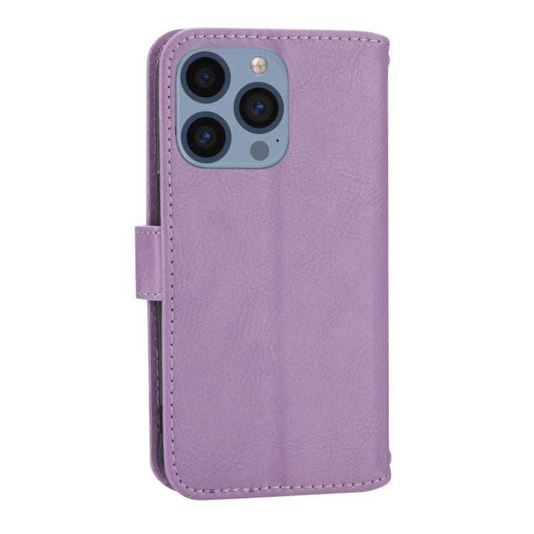 For iPhone 15 Pro Max Oil Skin Zipper Wallet Leather Phone Case(Purple) - HoMEdemic™ 