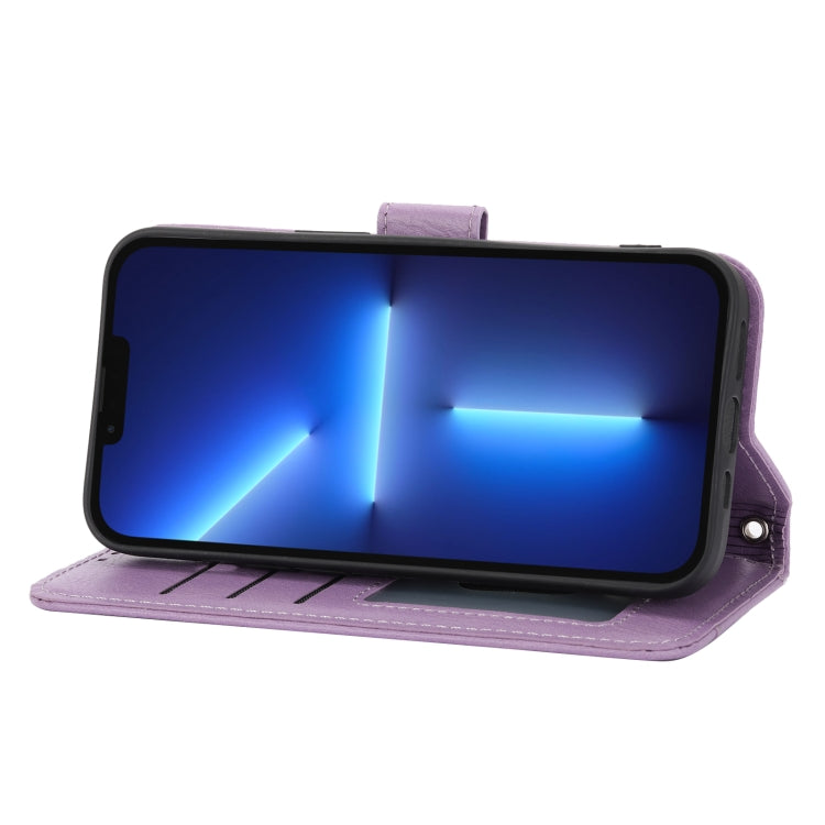 For iPhone 15 Pro Max Oil Skin Zipper Wallet Leather Phone Case(Purple) - HoMEdemic™ 