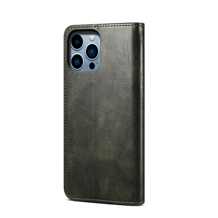 For iPhone 15 Pro Max Oil Wax Crazy Horse Texture Leather Phone Case(Green) - HoMEdemic™ 