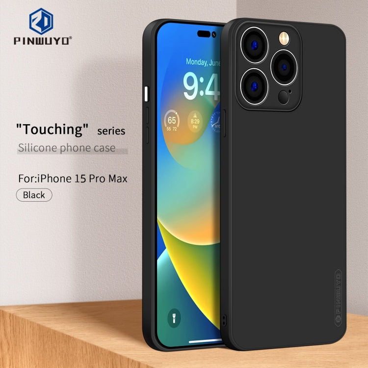 For iPhone 15 Pro Max PINWUYO Sense Series Liquid Silicone TPU Phone Case(Black) - HoMEdemic™ 