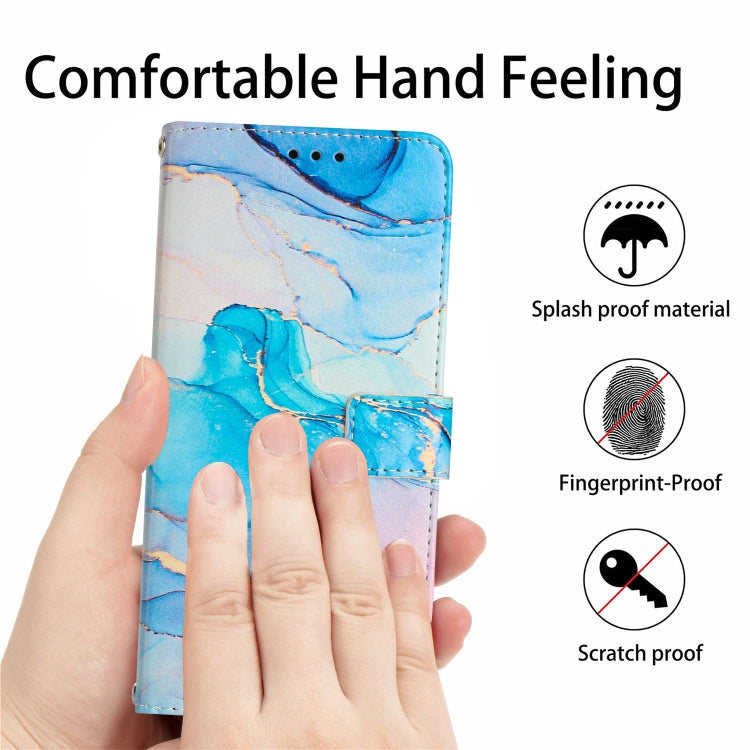 For iPhone 15 Pro Max Painted Marble Pattern Leather Phone Case(Pink Green) - HoMEdemic™ 