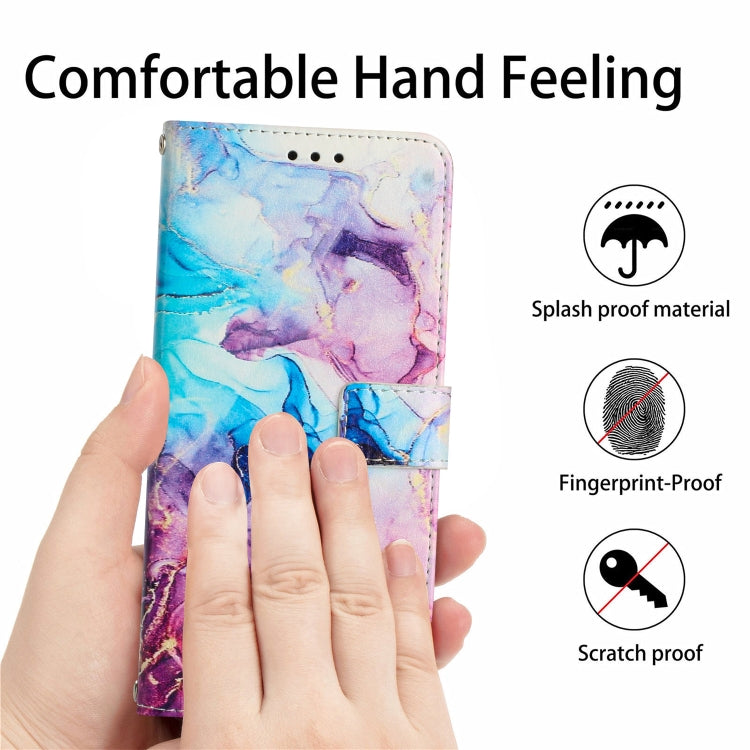 For iPhone 15 Pro Max Painted Marble Pattern Leather Phone Case(Pink Purple) - HoMEdemic™ 