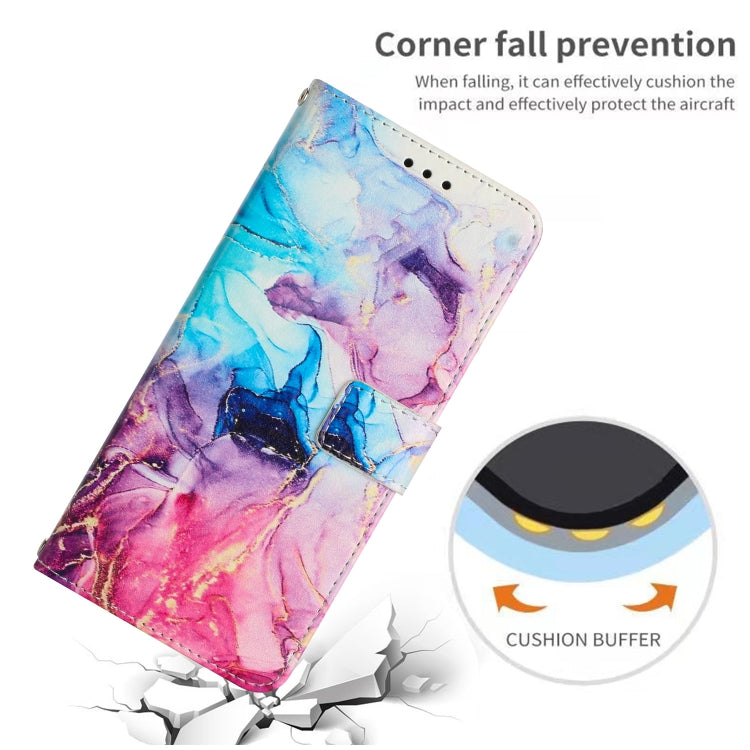 For iPhone 15 Pro Max Painted Marble Pattern Leather Phone Case(Pink Purple) - HoMEdemic™ 