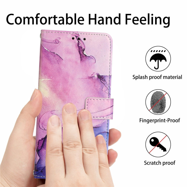 For iPhone 15 Pro Max Painted Marble Pattern Leather Phone Case(Purple) - HoMEdemic™ 
