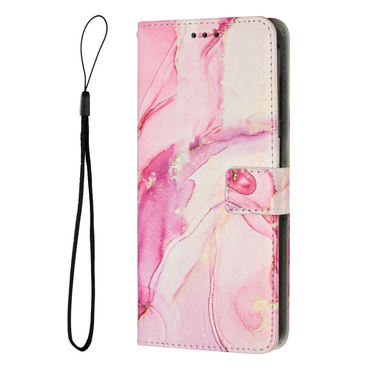 For iPhone 15 Pro Max Painted Marble Pattern Leather Phone Case(Rose Gold) - HoMEdemic™ 