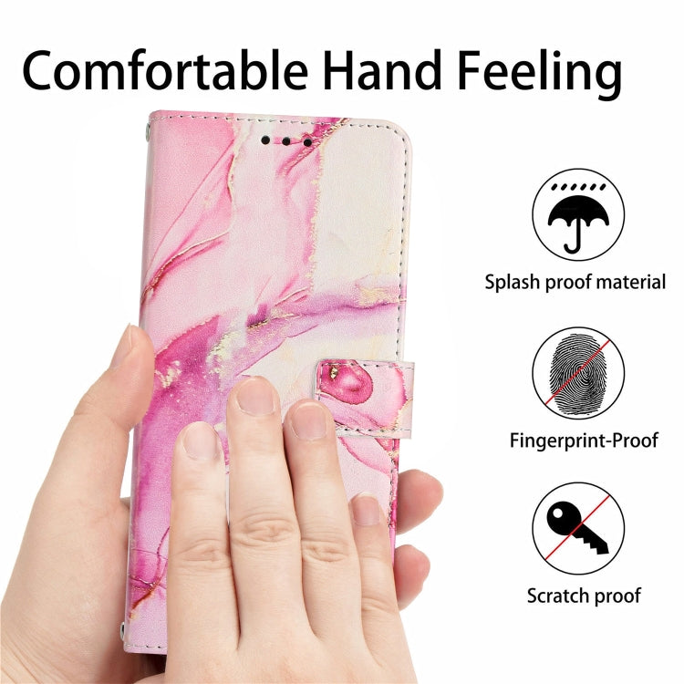 For iPhone 15 Pro Max Painted Marble Pattern Leather Phone Case(Rose Gold) - HoMEdemic™ 