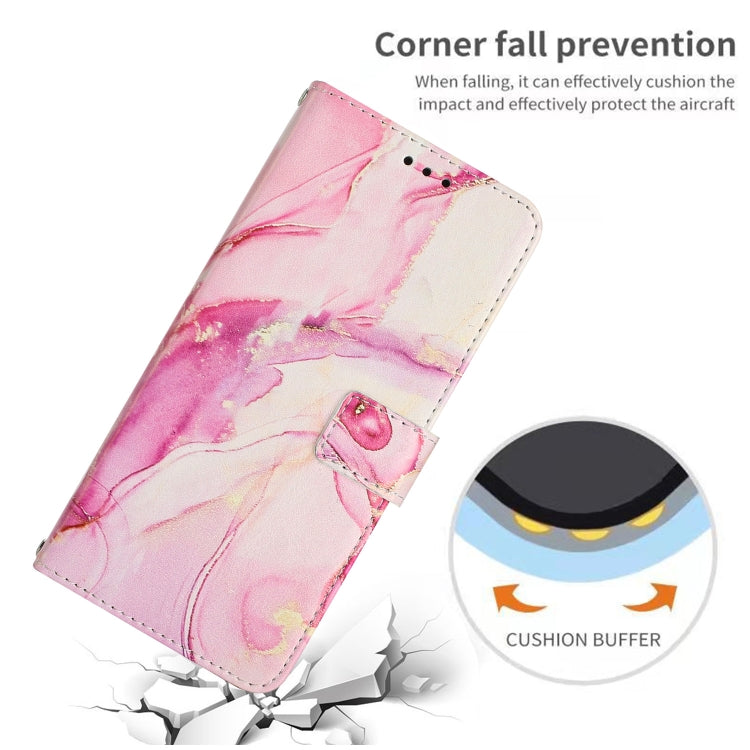 For iPhone 15 Pro Max Painted Marble Pattern Leather Phone Case(Rose Gold) - HoMEdemic™ 