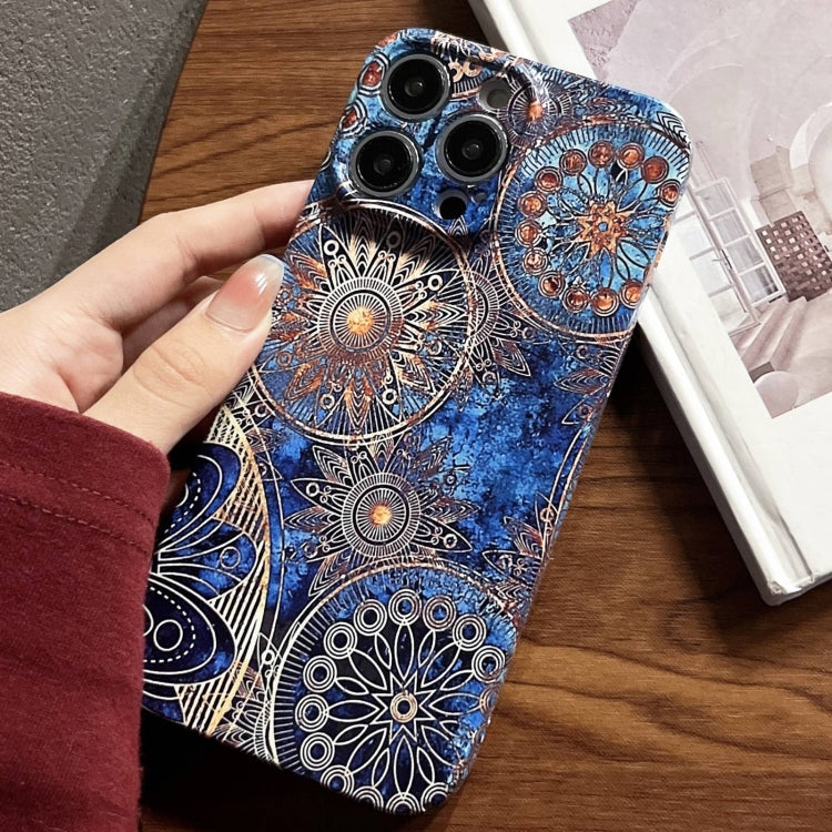 For iPhone 15 Pro Max Painted Pattern Precise Hole PC Phone Case(Abstract Flower) - HoMEdemic™ 