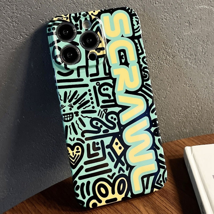 For iPhone 15 Pro Max Painted Pattern Precise Hole PC Phone Case(Green SCR) - HoMEdemic™ 