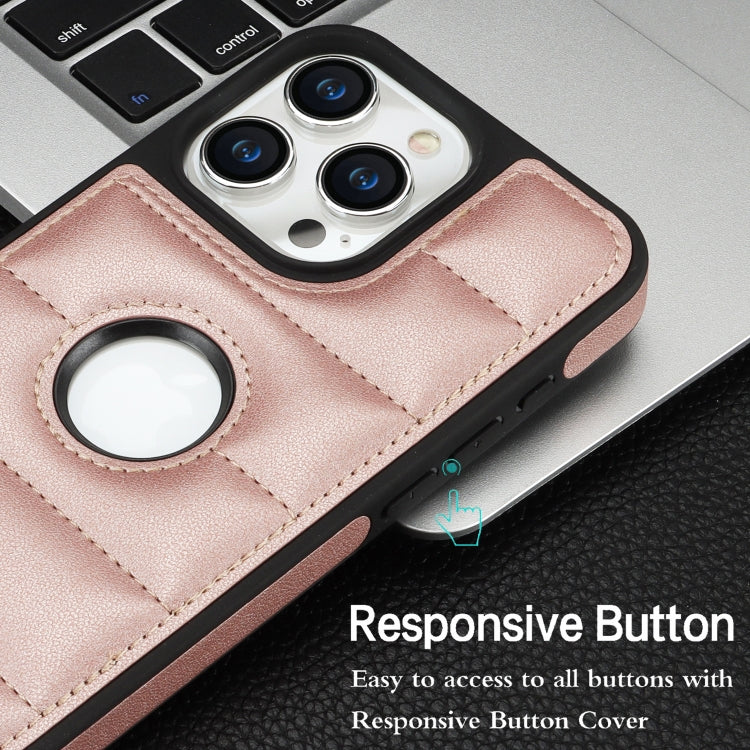 For iPhone 15 Pro Max Piano Key Hollow Cutout PU Phone Case(Rose Gold) - HoMEdemic™ 