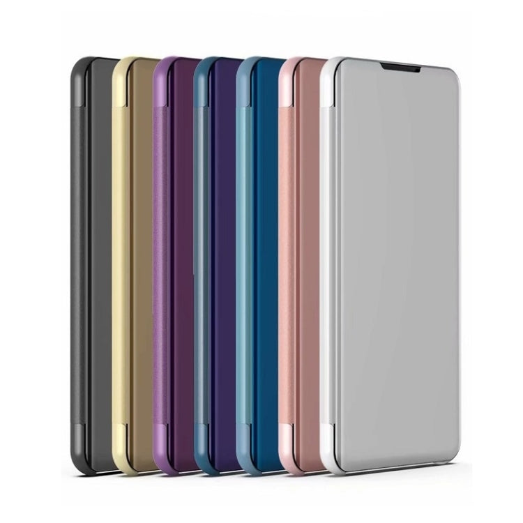 For iPhone 15 Pro Max Plated Mirror Horizontal Flip Leather Phone Case with Holder(Purple Blue) - HoMEdemic™ 